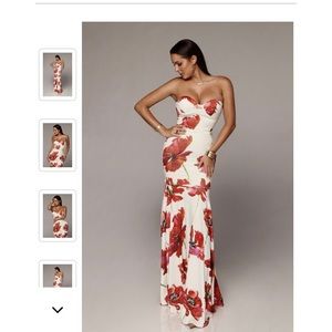 JLUX label White Floral Mermaid Dress